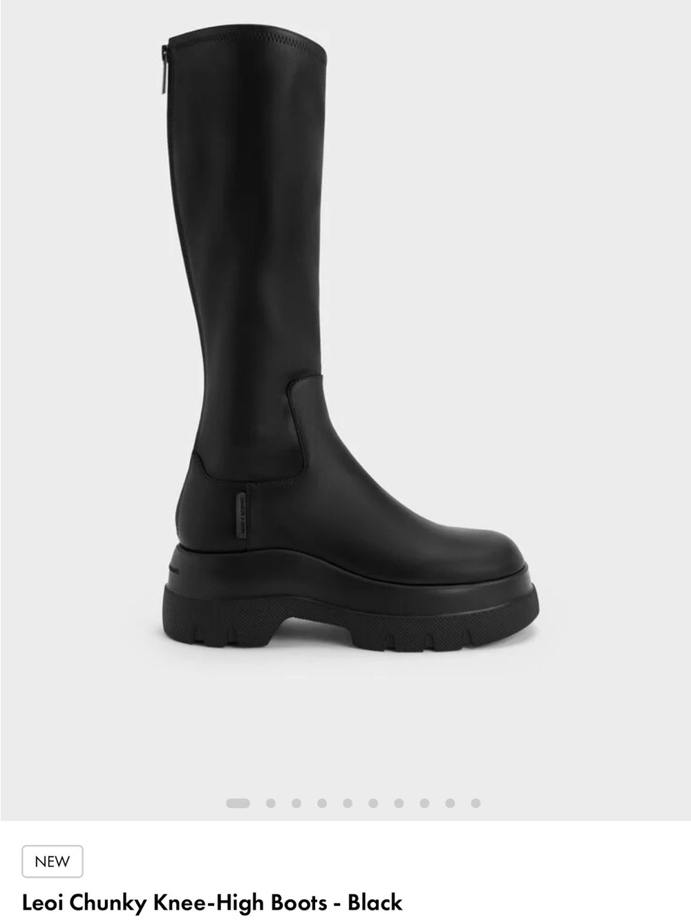 Charles and Keith Leoi Chunky Knee-High Boots - Black